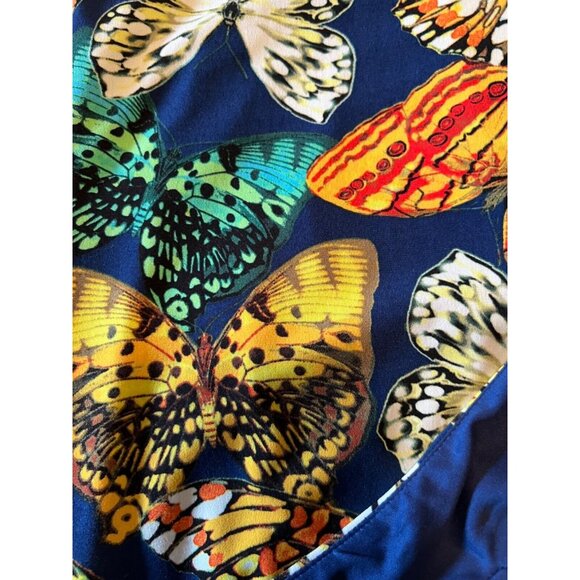 Ellen Tracy Dress 14 Colorful Butterfly Stretch Career Church Washable NEW - Picture 8 of 11